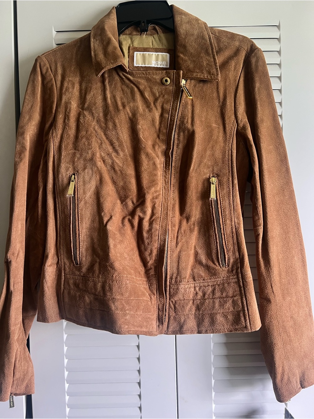 Michael Kors Cognac Moto Jacket - Size Large - New With Tags